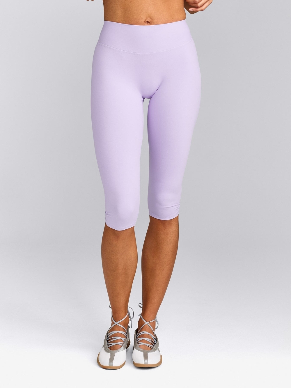 SoftMotion High Waisted Capri Leggings with Gray Logo - Oner Active